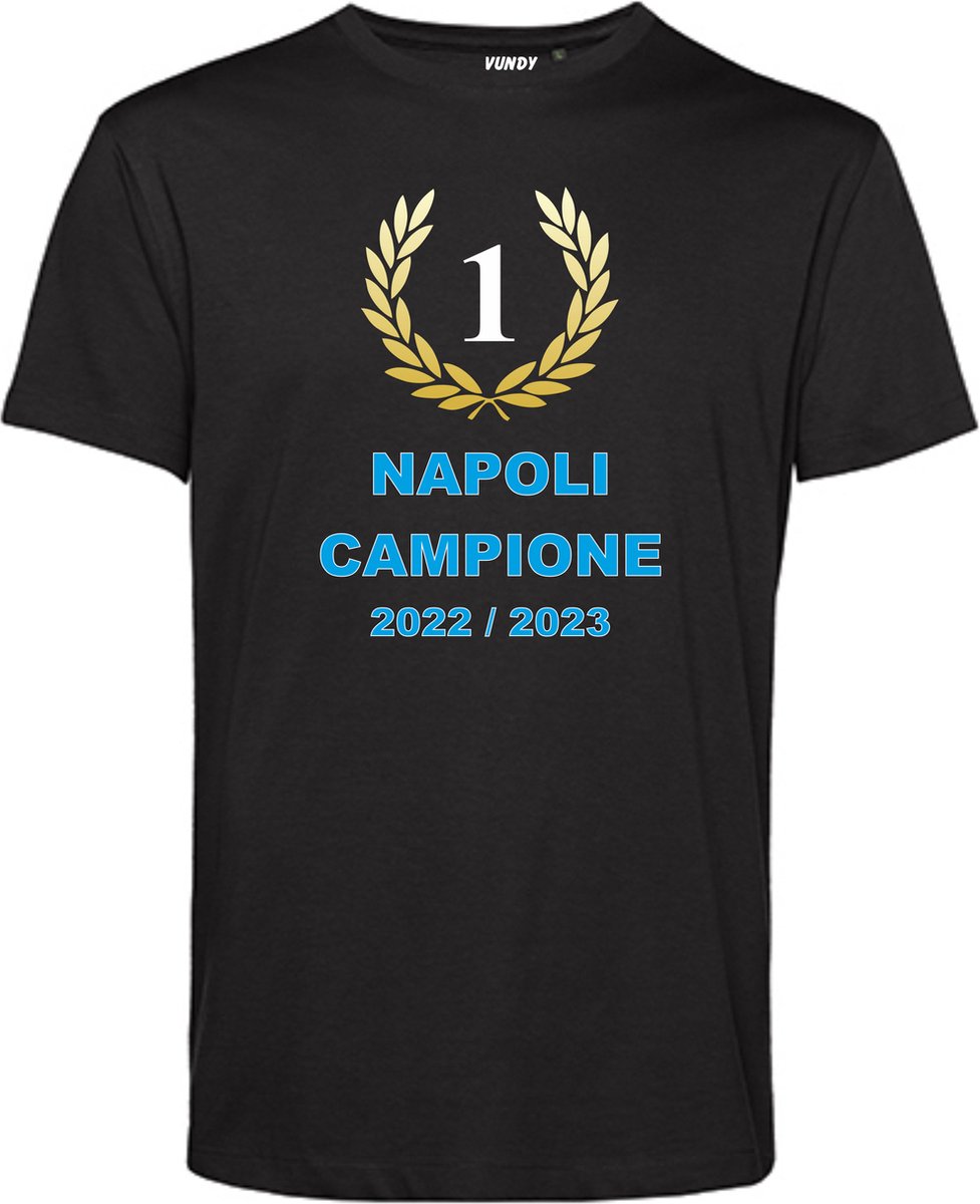 T-shirt Napoli Campione 2022-2023 | Napoli Supporter | Shirt Kampioen | Kampioensshirt | Zwart | maat M